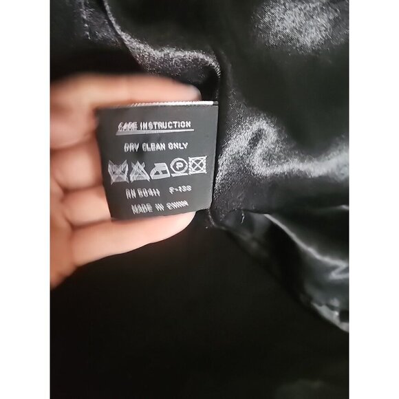 FLEET STREET Polyester/cotton Car Jacket Coat Womens size M Black With Belt - Picture 6 of 8